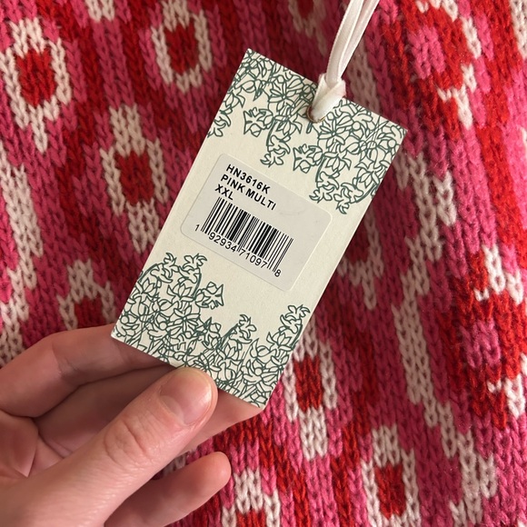 NWT Tuckernuck Hyacinth House Geo knit Mabel Mara midi skirt size XXL Pink Red - Picture 5 of 6